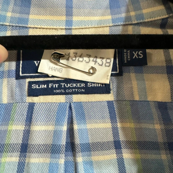 Vineyard Vines Men XS Slim Fit Tucker LS Shirt - Blue Multi-color Plaid - Picture 6 of 6